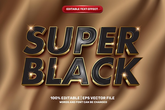 Luxury super black lord gold bold 3D Editable text Effect Style