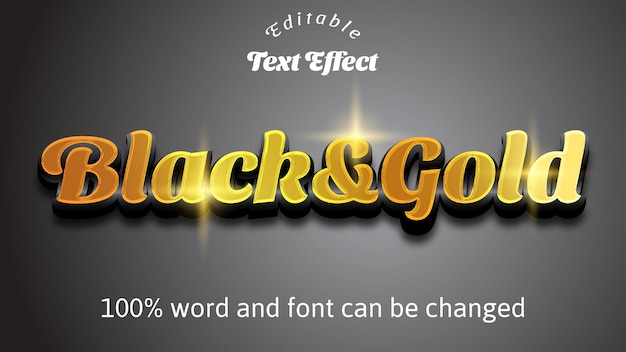 Luxury text effect in gold and black color