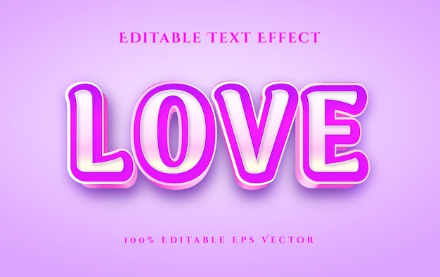 Luxury valentine love golden pink 3d editable text style effect