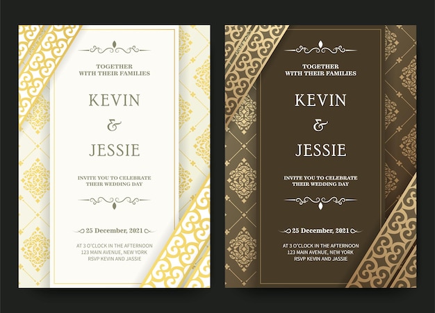 Luxury vintage golden vector invitation card template