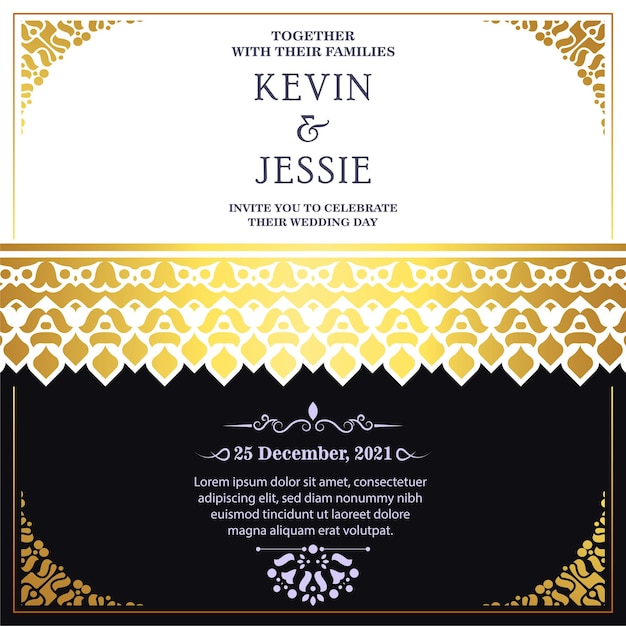 Luxury vintage golden vector invitation card template