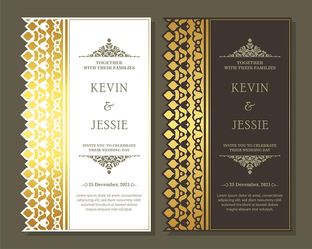 Luxury vintage golden vector invitation card template