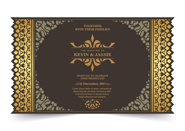 Luxury vintage golden vector invitation card template