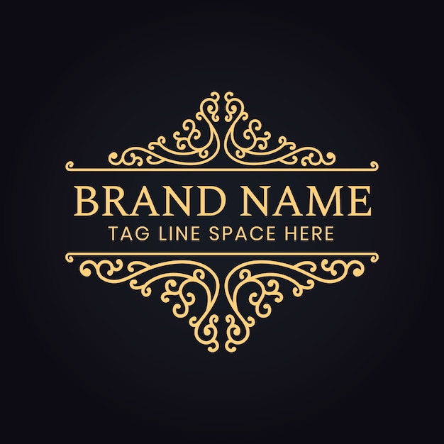 Luxury vip logo for your brand with floral decoration