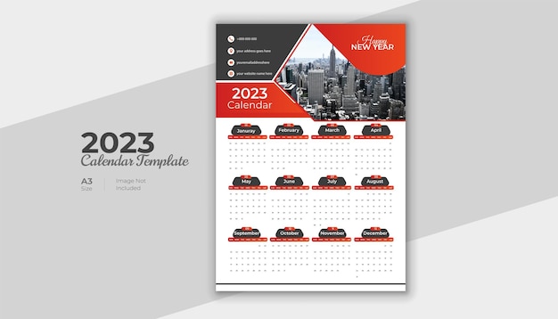 Luxury wall calendar design for 2023