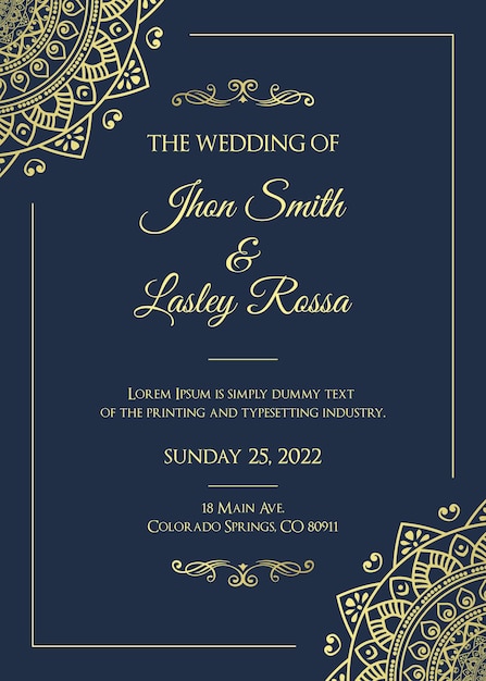 Luxury wedding invitation card design