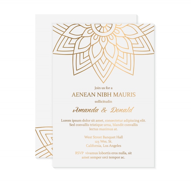 Luxury wedding invitation card template