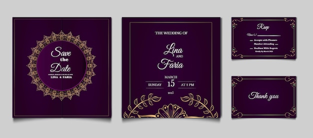 Luxury wedding invitation cards design