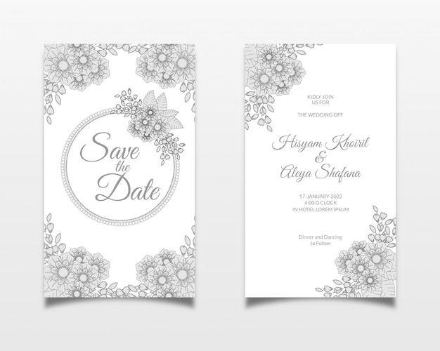 Luxury wedding invitation template concept