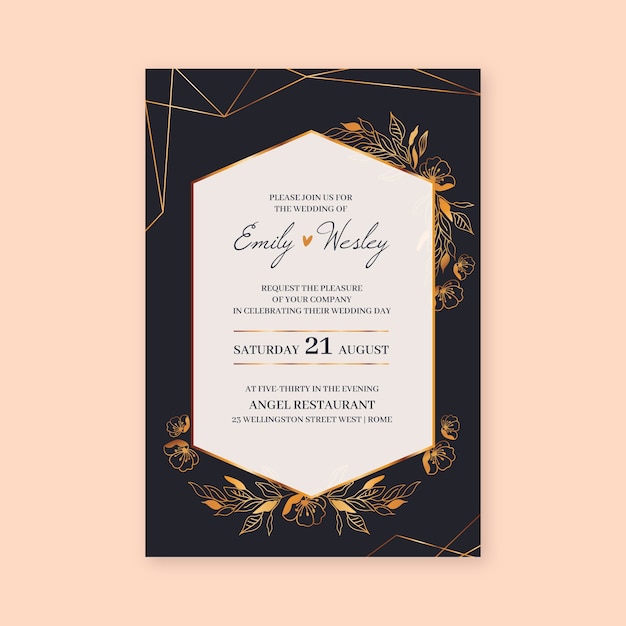 Luxury wedding invitation template concept