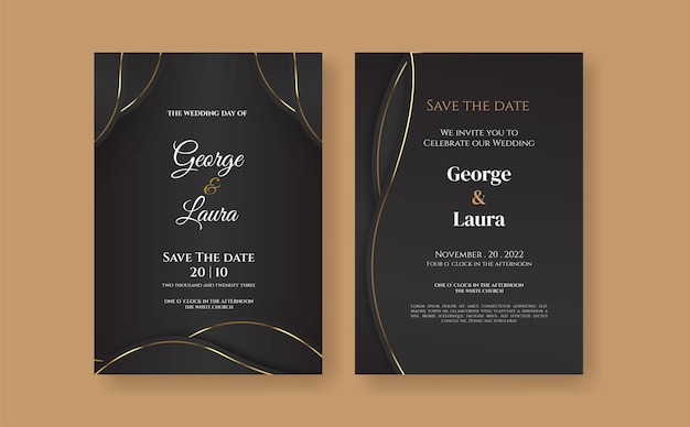 Luxury wedding invitation template