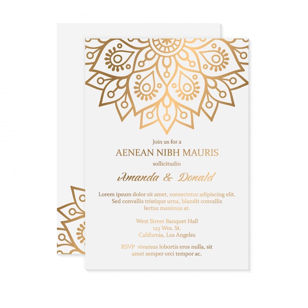 Vector luxury wedding invitation