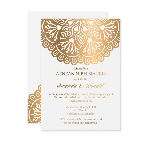 Vector luxury wedding invitation