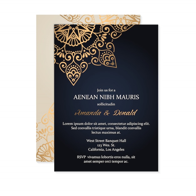 Vector luxury wedding invitation