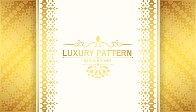 Luxury white and gold ornament pattern background