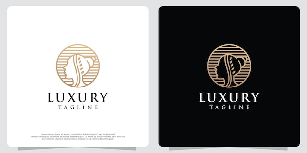 Luxury woman logo Abstract design concept for beauty salon massage magazine cosmetic and spa