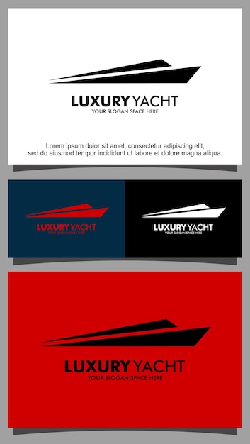 Luxury yacht logo design template