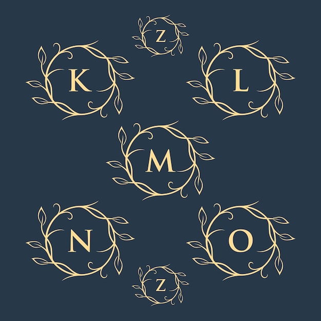 LUXUY ISOLATED BACKGROUND MONOGRAM GOLDEN