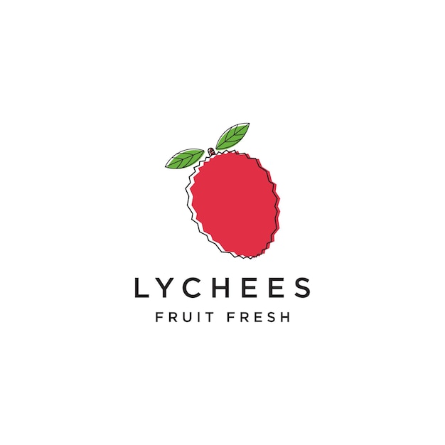 Lychee fruit logo icon design template vector illustration