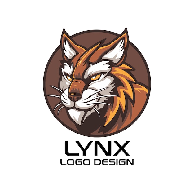 Lynx Cartoon Vector Logo Design