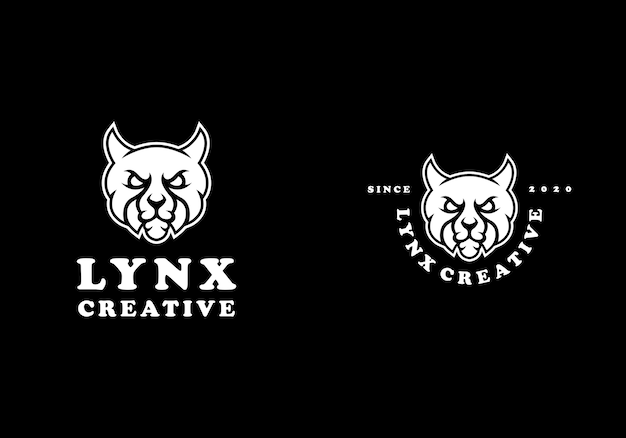 Lynx Cat Creative Dark Logo Template