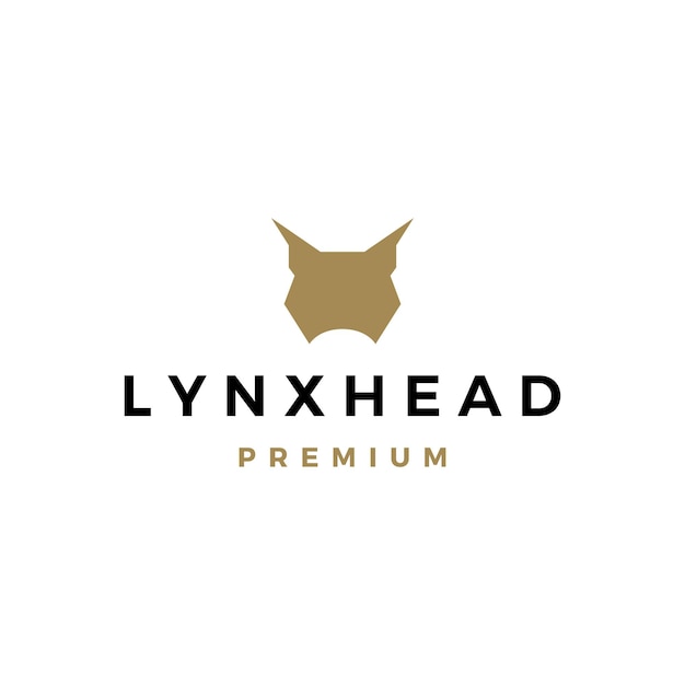 Lynx head gold logo vector icon download