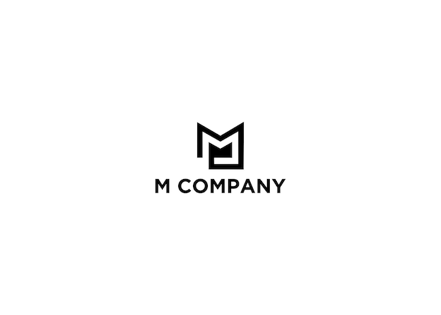 m company logo design vector illustration