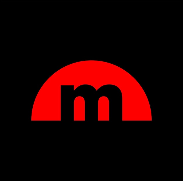 M company name in half circle M half circle icon