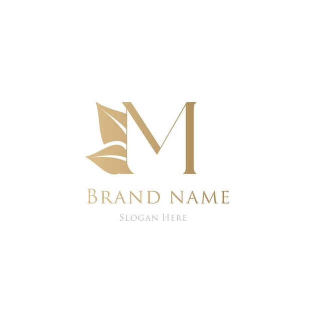 M Gold luxury elegant logo