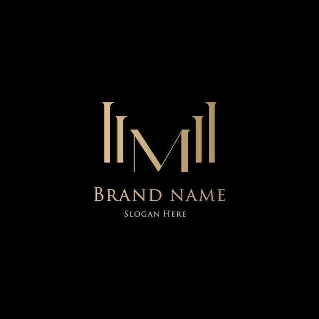 M Gold luxury elegant logo