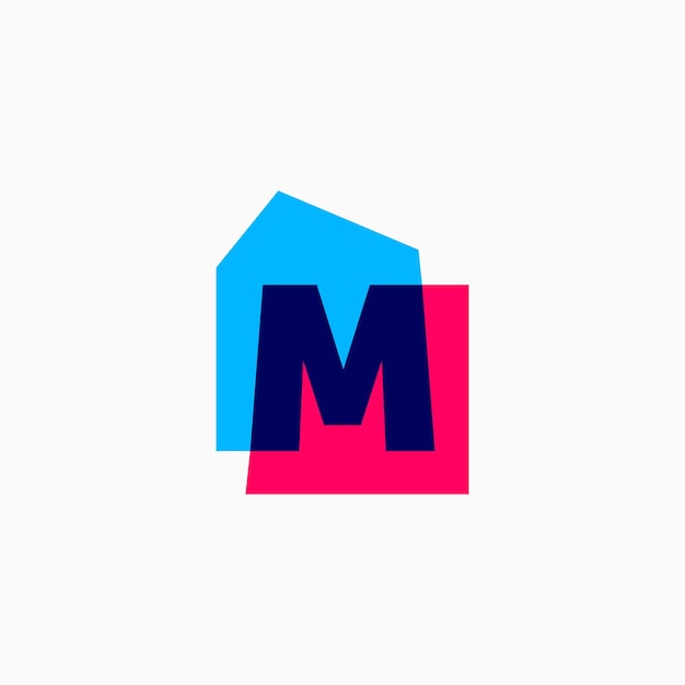 m Letter House Monogram Home mortgage architect architecture logo vector icon illustration