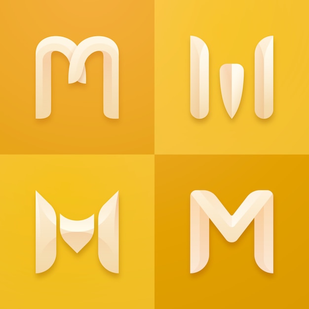 Vector m letter logo collection set