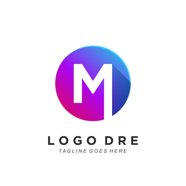 M letter logo colorful gradient design