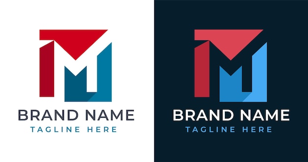 M Letter Logo Design with Abstract Square Shape