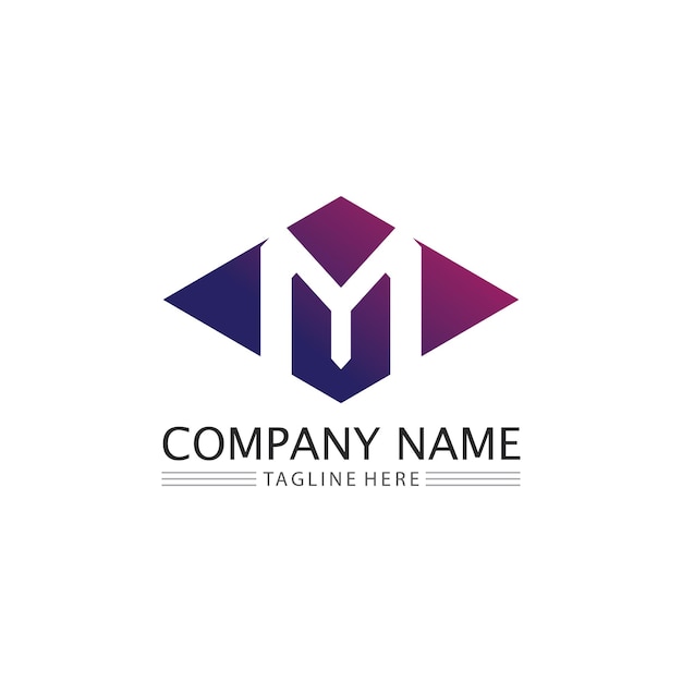 M Letter Logo and font  Template vector illustration design logo for business and identity