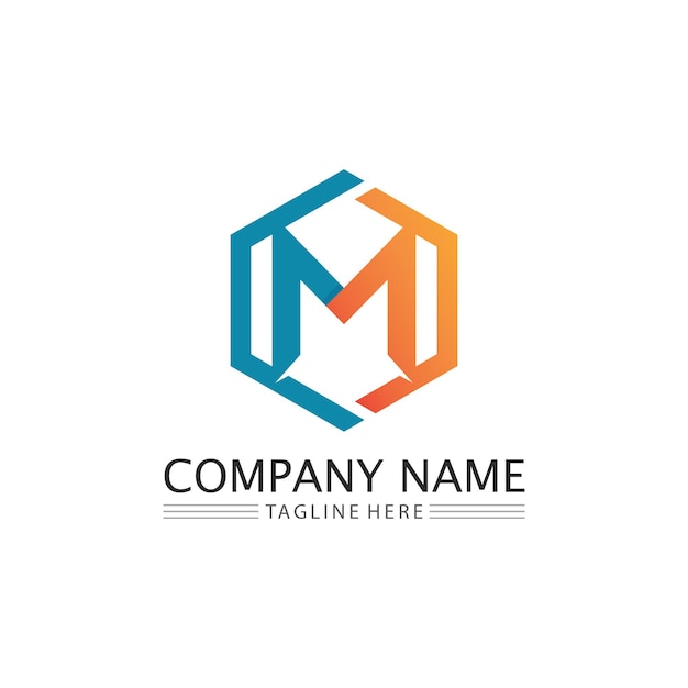 M Letter Logo and font  Template vector illustration design logo for business and identity