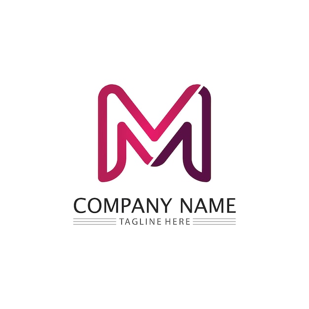 M Letter Logo and font  Template vector illustration design logo for business and identity