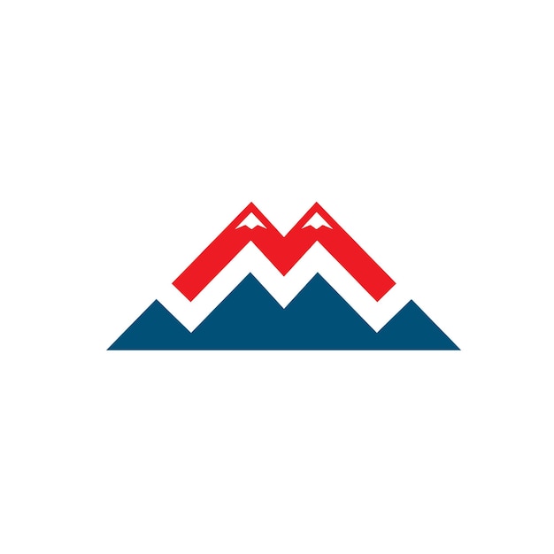 M letter mountain icon vector illustration concept design