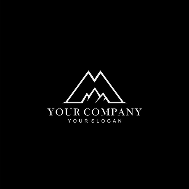 M Letter - Mountain Logo Design Vector