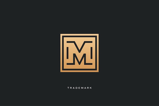 m letter vector trademark brand logo