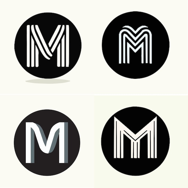 Vector m logo templates collection