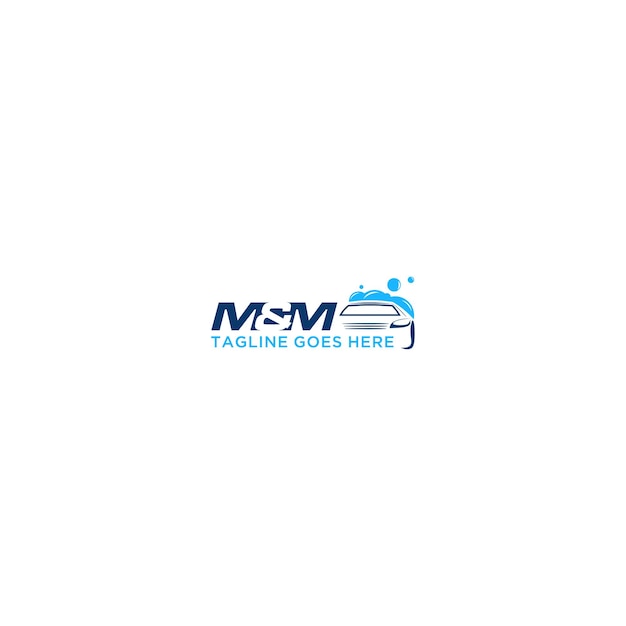 M and M Initial Wash Logo Sign Design