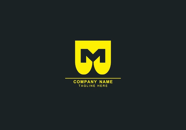 M or MM minimal and negative space logo