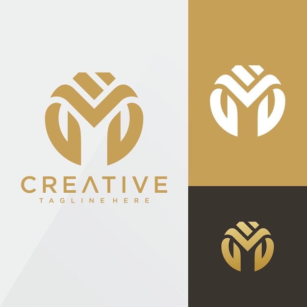 M monogram logo design