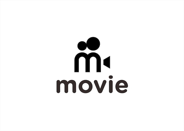 m movie logo design vector illustration