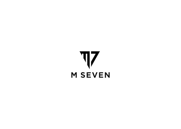 m seven logo design vector illustration