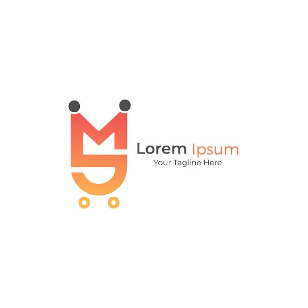 M shop logo design minimal