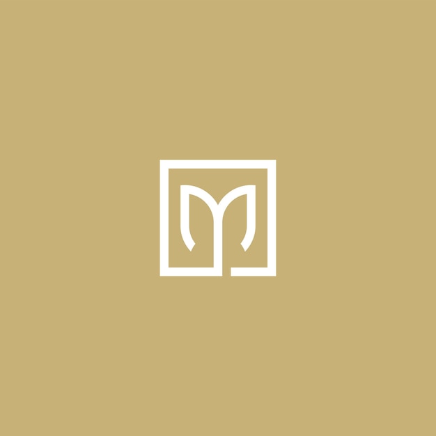 M square initial monogram vector icon illustration