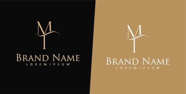 M and T Letter Logo Design Template