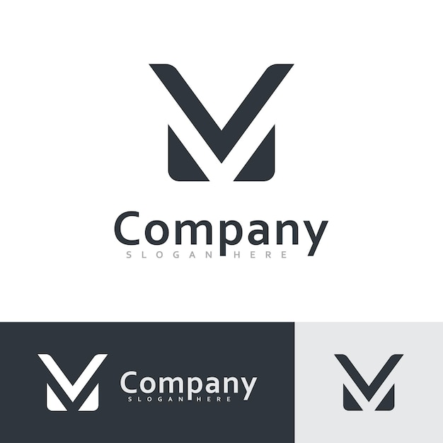 M and V MV logo vector design Creative initial logo vector design